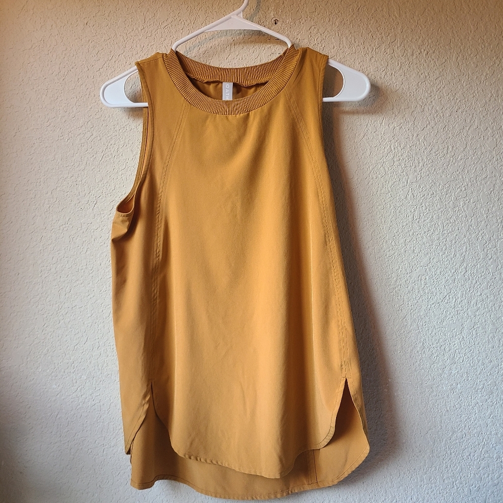 Athleta Sleeveless Mustard Yellow Athletic Top Women's Size XS